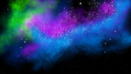 Obraz na płótnie Canvas Dramatic space colorful and amazing star universe. Background for your content like as video, gaming, broadcast, streaming, promotion, advertise, presentation, sport, marketing, webinar, education etc