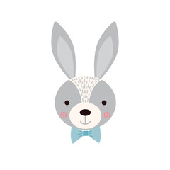 Cute rabbit isolated on a white background. - 460068049