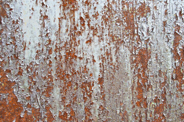 Rust metal background. Rotten steel, metal texture with scratches and cracks.