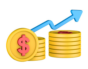 Financial growth concept 3d illustration.