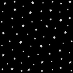 Gray colored seamless stars on black background vector illustration
