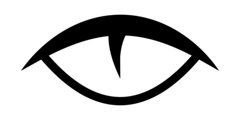 Eye of a wild predatory animal cat reptile, vector eye seeing at night logo tattoo