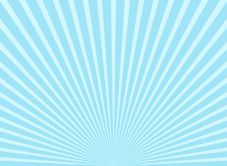 Sunlight wide horizontal background. Blue color burst background with yellow highlight.