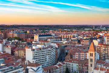view of the city of Valladolid in Spain from the air - obrazy, fototapety, plakaty