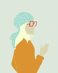 Vector Flat Illustration Of A Girl With Glasses - 460071001