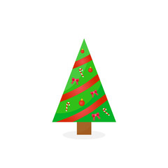 Fototapeta premium This is a Christmas tree with decoration isolated on a white background.
