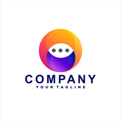 chat color gradient logo design