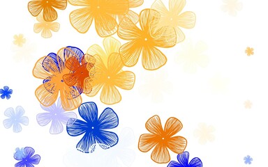 Light Orange vector abstract design with flowers.