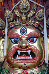 Seto Bhairab mask in Kathmandu Durbar Square in Kathmandu, Nepal.