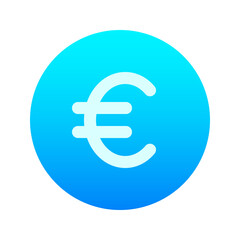 Illustration vector graphic icon of Euro Member Countries Euro currency. Gradient Style Icon. Vector illustration isolated on white background. Perfect for website or application design.