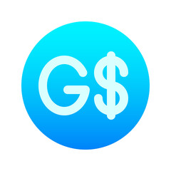 Obraz premium Illustration vector graphic icon of Guyana Dollar currency. Gradient Style Icon. Vector illustration isolated on white background. Perfect for website or application design.