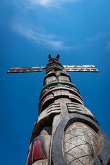 Traditional totem pole from western Canada First Nation.