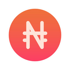 Obraz premium Illustration vector graphic icon of Nigeria Naira currency. Gradient Style Icon. Vector illustration isolated on white background. Perfect for website or application design.