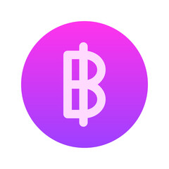 Illustration vector graphic icon of Thailand Baht currency. Gradient Style Icon. Vector illustration isolated on white background. Perfect for website or application design.