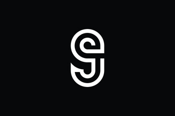 SJ logo letter design on luxury background. JS logo monogram initials letter concept. SJ icon logo design. JS elegant and Professional letter icon design on black background. J S SJ JS
