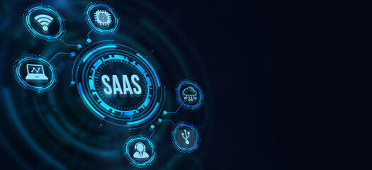 Internet, business, Technology and network concept. Software as a Service SaaS. Software concept.