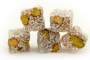 Delicious Turkish delight with pistachio