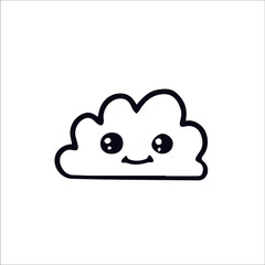 Cute cloud eyes smile children's picture kawaii style vector illustration - 460079690