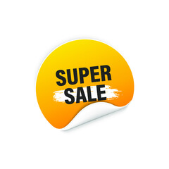 Super Sale sticker, special offer banner.