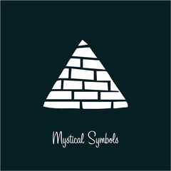 Mystical spiritual symbol pyramid, style old school, tattoo, icon, sign. Magic esoterica talisman element. Vector illustration - 460080241