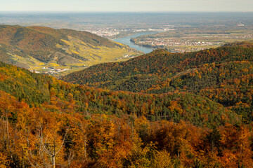 Wachau valley on a sunny day in autumn