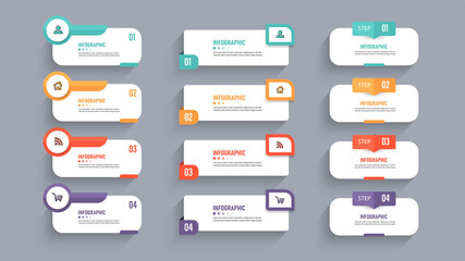 Infographics element collection with flat style. minimal banner. vector illustration.