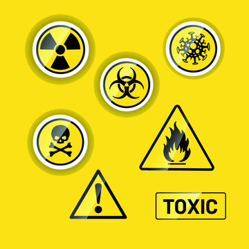 sign symbol danger threat toxicity stop warning death radiation isolation vector