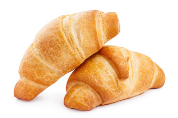 Delicious croissants, isolated on white background