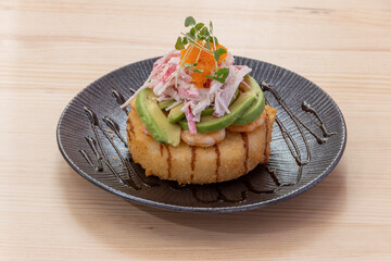 Pan de arroz  tostado con verduras
