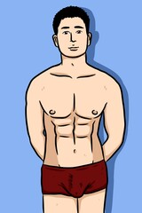 Fototapeta premium cute man cartoon on purple background