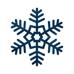 Blue snowflake with texture. Icon logo design. Ice crystal winter symbol. Template for winter design. 