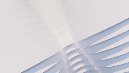 3d render futuristic architecture background white stripes of building facade