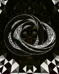 mobius ring object pattern and design in black and white and shades of grey