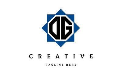 Naklejka premium OG double square latter logo vector