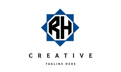 RH double square latter logo vector