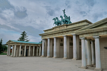 Fototapeta na wymiar Brandenburg Gate Park in Europe, Torrejon de Ardoz, Spain