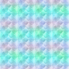 Intense Rainbow Gradient Foil Fish and Mermaid Scale Design
