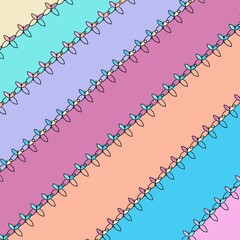 Multicolored Stitching Patterned Background, Texture and, Stationery.
