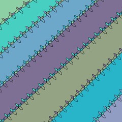 Multicolored Stitching Patterned Background, Texture and, Stationery.

