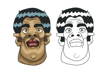 Afro-américain caricaturé de face