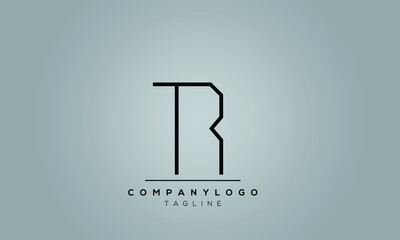 Abstract Letter Initial TR RT Vector Logo Design Template