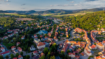 Spätsommerliche Abendspaziergang mit Blick über die Fachwerkstadt Schmalkalden - Thüringen - Deutschland
