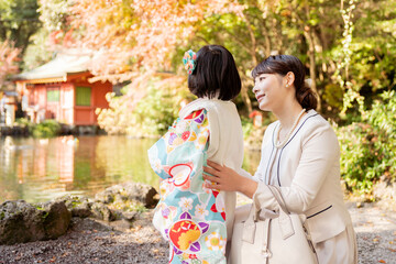 Fototapeta premium 日本人の親子