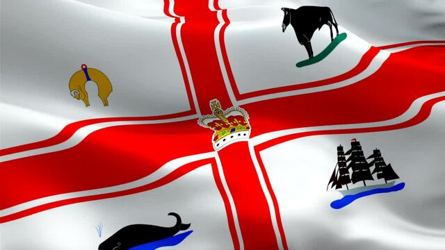 Melbourne city flag. Aussie flag video waving in wind. Realistic Australian Flag background. Melbourne VIC Flag Looping Closeup 1080p Full HD 1920X1080 footage. Melbourne Victoria Australia country 
