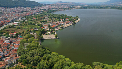 Aerial drone photo of iconic castle and ancinet citadel of Ioannina featuring Byzantine Museum, Its...
