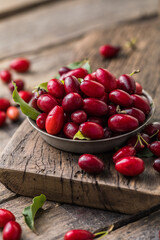 Delicious broken glass jelly dessert on wooden table