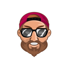 man glasses logo mascot template 