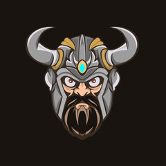 pirate helm logo mascot template