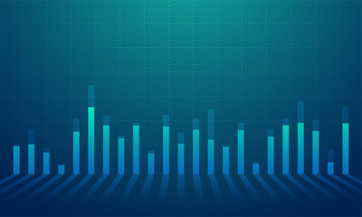 Financial data graph chart, vector illustration