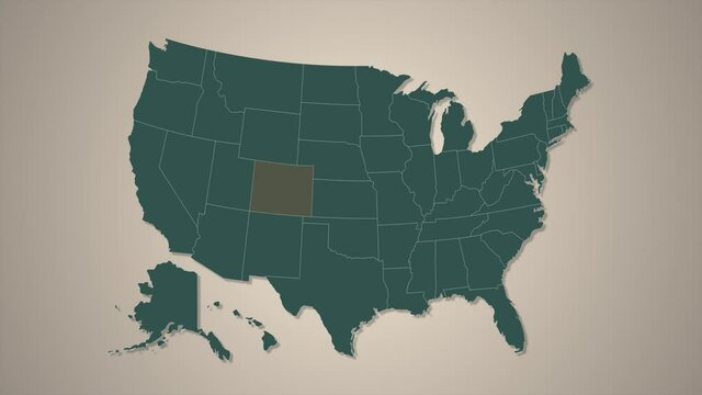 US Colorado state border 3D visualization, modern map outline, travel